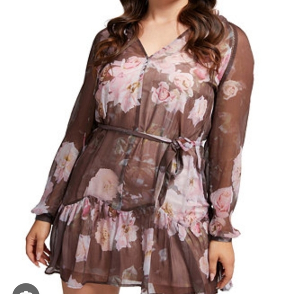 Floral Sheer Long Sleeve Dress - Picture 5 of 13